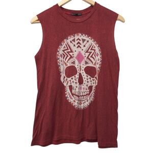 Truly Madly Deeply Shirt Mens Small Red White Skull